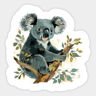 Adorable Koala on Tree Sticker